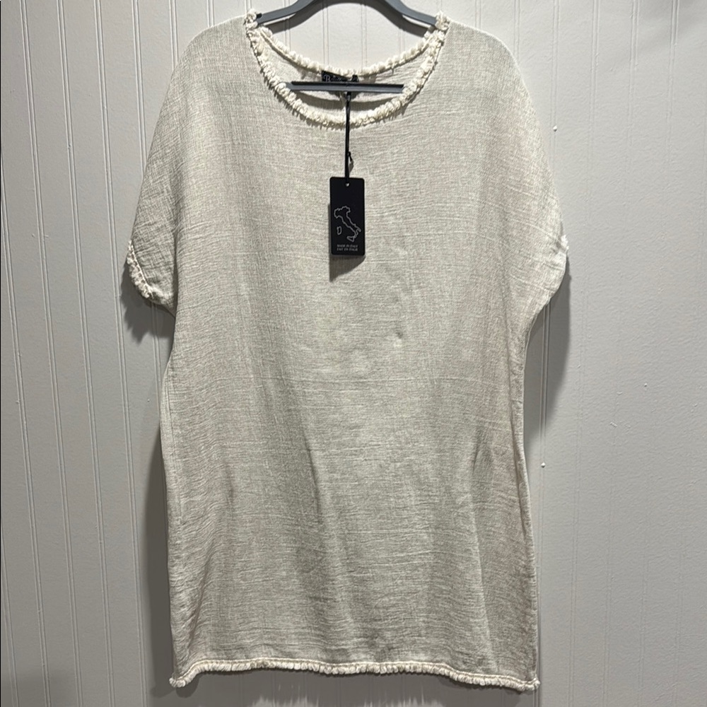 Cream Textured Swim Coverup